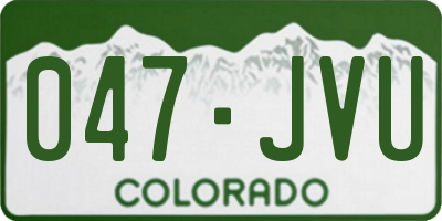 CO license plate 047JVU