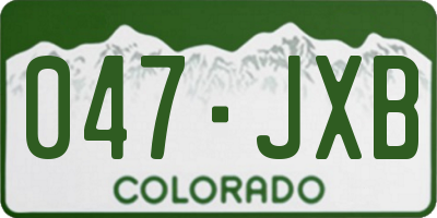 CO license plate 047JXB