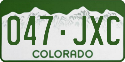 CO license plate 047JXC