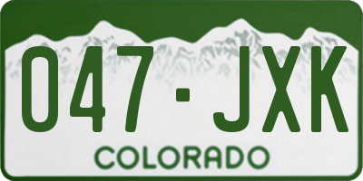 CO license plate 047JXK