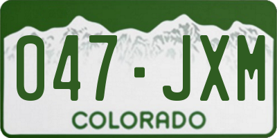 CO license plate 047JXM