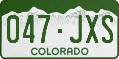 CO license plate 047JXS