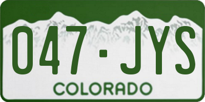 CO license plate 047JYS