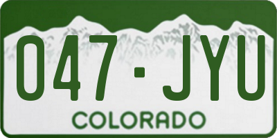 CO license plate 047JYU