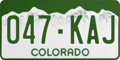 CO license plate 047KAJ