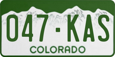 CO license plate 047KAS