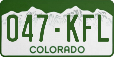 CO license plate 047KFL