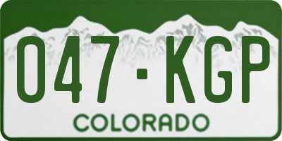 CO license plate 047KGP