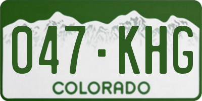 CO license plate 047KHG