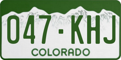 CO license plate 047KHJ