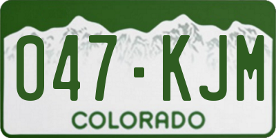CO license plate 047KJM