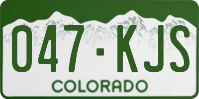 CO license plate 047KJS