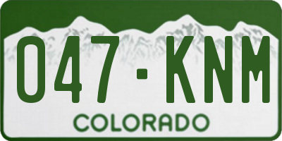 CO license plate 047KNM