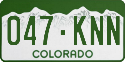 CO license plate 047KNN