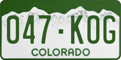 CO license plate 047KOG