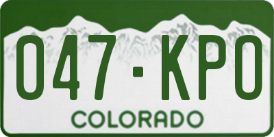 CO license plate 047KPO