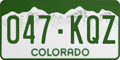 CO license plate 047KQZ