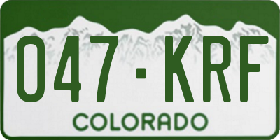 CO license plate 047KRF