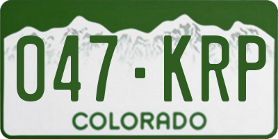 CO license plate 047KRP