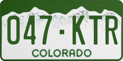 CO license plate 047KTR
