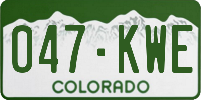 CO license plate 047KWE