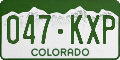 CO license plate 047KXP