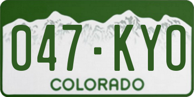 CO license plate 047KYO