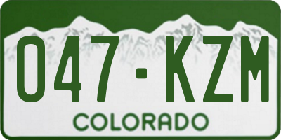 CO license plate 047KZM
