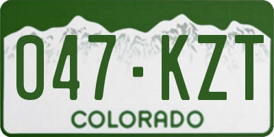 CO license plate 047KZT