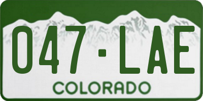 CO license plate 047LAE