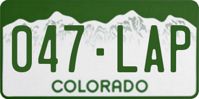 CO license plate 047LAP