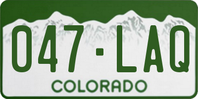 CO license plate 047LAQ