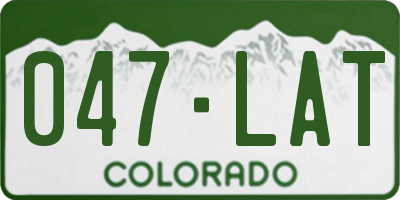 CO license plate 047LAT