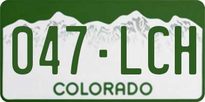 CO license plate 047LCH