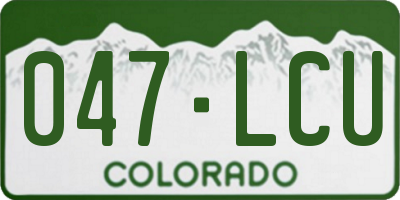 CO license plate 047LCU