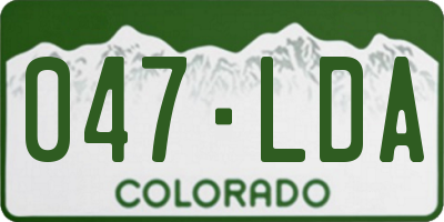 CO license plate 047LDA