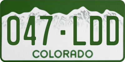 CO license plate 047LDD