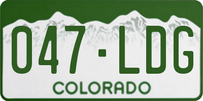 CO license plate 047LDG