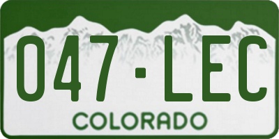 CO license plate 047LEC