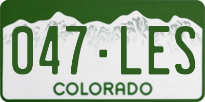 CO license plate 047LES