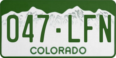 CO license plate 047LFN