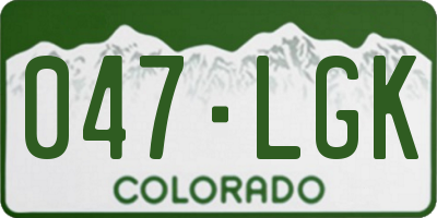 CO license plate 047LGK
