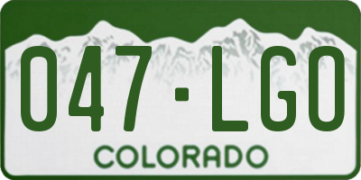 CO license plate 047LGO