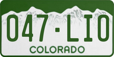 CO license plate 047LIO