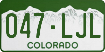CO license plate 047LJL