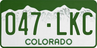 CO license plate 047LKC