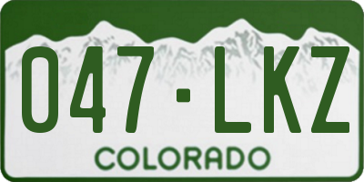 CO license plate 047LKZ
