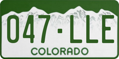 CO license plate 047LLE