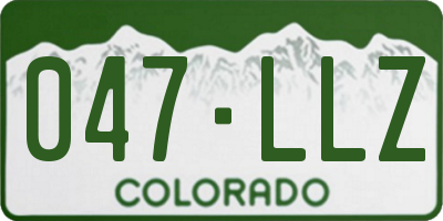 CO license plate 047LLZ