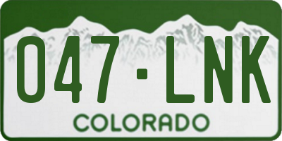 CO license plate 047LNK
